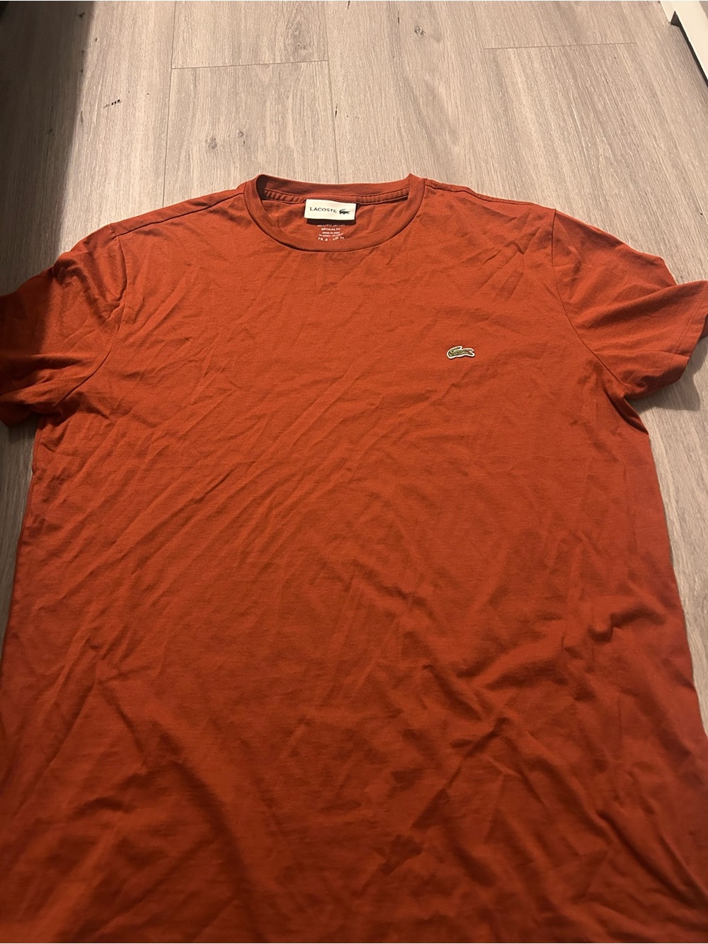Lacoste Men’s Orange-Rust Crew Neck Tee